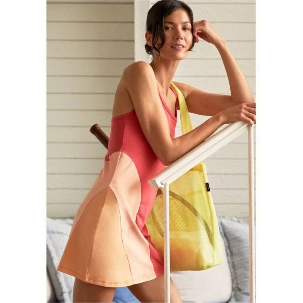 Playground Active Anthropologie Athletic Mini Dress Women's Small Pink Stretch - Picture 2 of 15